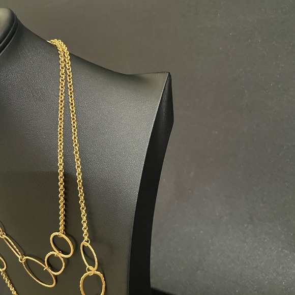 Gold Circle Drops Necklace - Picture 8 of 9